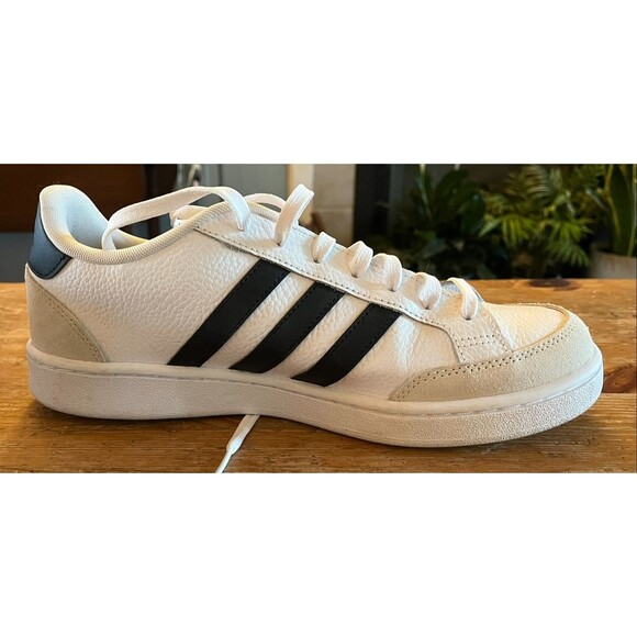 Adidas Grand Court Men\'s 10.5 White Black Leather Sneakers FW3277 main image 6